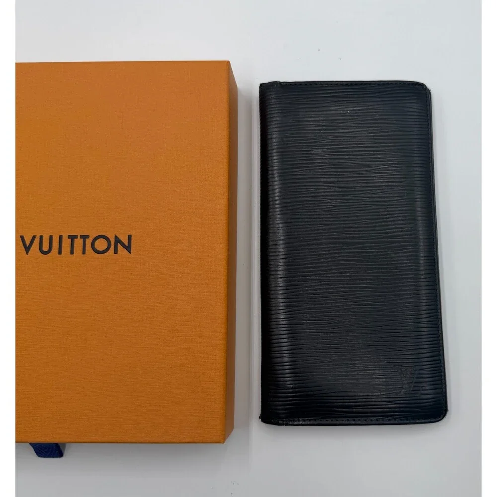 Louis Vuitton Epi Black Brazza Long Wallet Men's Leather Limited Edition Logo - Picture 2 of 7